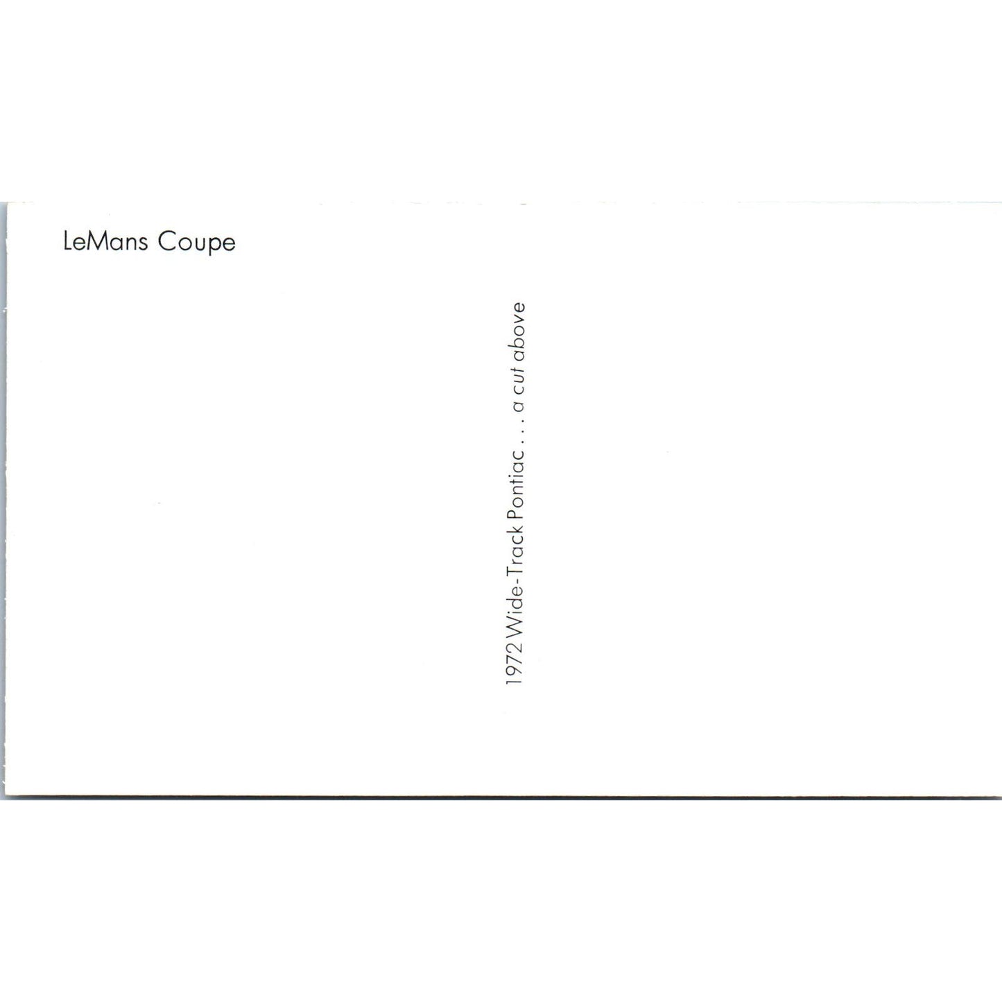 1972 Wide Track Pontiac LeMans Coupe Blue Vintage Postcard PC12