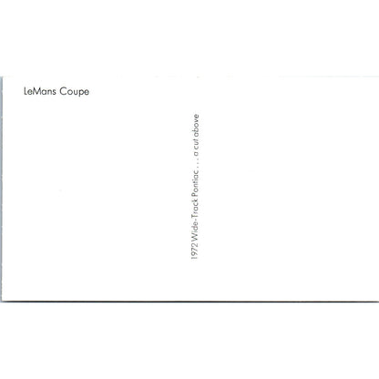 1972 Wide Track Pontiac LeMans Coupe Blue Vintage Postcard PC12