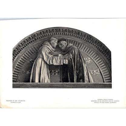 Meeting of St. Francis and St. Dominic - Andrea Della Robbia c1905 Art Print D12