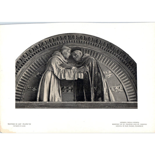 Meeting of St. Francis and St. Dominic - Andrea Della Robbia c1905 Art Print D12