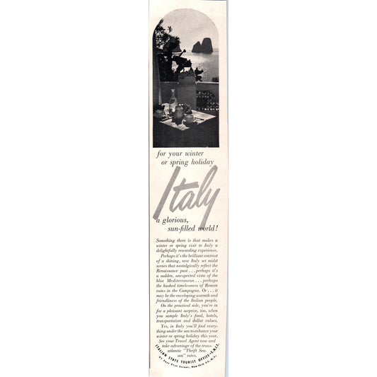 Italy Travel Italian State Tourist Office 1951 Magazine Ad D17