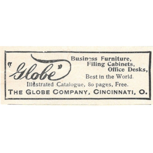 The Globe Company Business Furniture Cincinnati OH 1893 Judge Magazine Ad AB9-SB