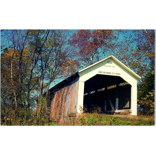 Sim Smith Bridge Parke County 23 IN Vintage Covered Bridge Postcard PC14