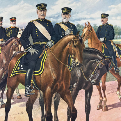 General & Staff Officers Full Dress c1910 H.A. Ogden Lithograph 12x16" V14-8