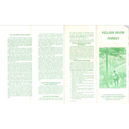 Vintage Yellow River Forest Iowa Fold Out Map & Travel Brochure TF4-B2