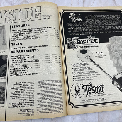 1981 June - Treasure Magazine - Treasure Hunting Metal Detecting Gold Coins M10