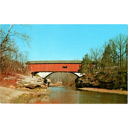 Parke County IN No 37 Narrows Bridge Vintage Covered Bridge Postcard PD3