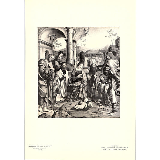 The Adoration of the Child - Francia - 1906 Litho Art Print AF5-3