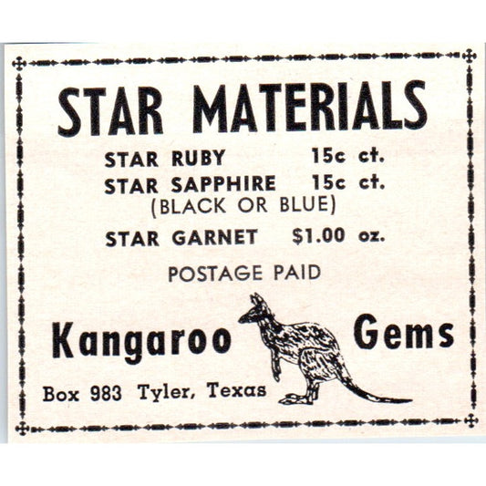 Kangaroo Gems Lapidary and Rock Tyler Texas 1964 Magazine Ad AB6-M1