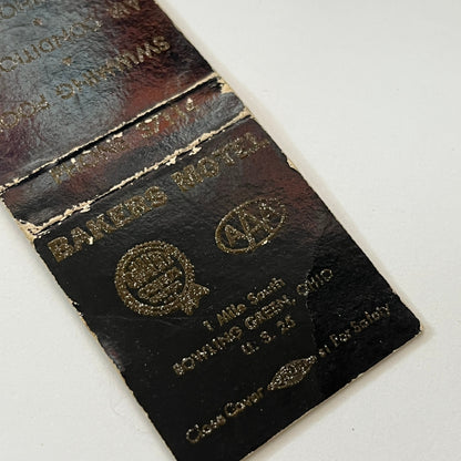 Baker's Motel Bowling Green Ohio Vintage Matchbook Cover TB6-MB1-14