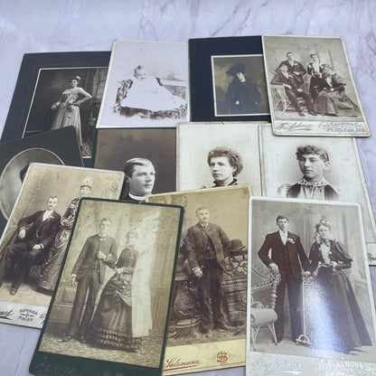 Lot of 12 Antique CDV Card Photos From Fort Wayne Indiana Area TK3