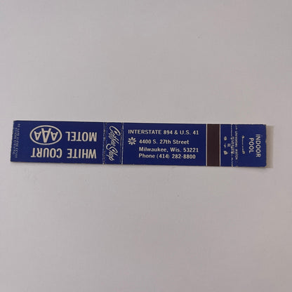 White Court Motel Milwaukee WI Vintage Matchbook TB6-MB2-9