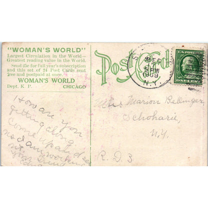 1909 Woman's World Postcard Language of Flowers Poem C. Preston-Wynne PC9