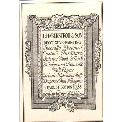 L. Haberstroh & Son Decorative Painting Boston MA c1905 Victorian Ad AE9-MA5