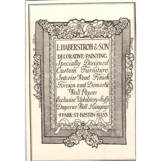 L. Haberstroh & Son Decorative Painting Boston MA c1905 Victorian Ad AE9-MA5