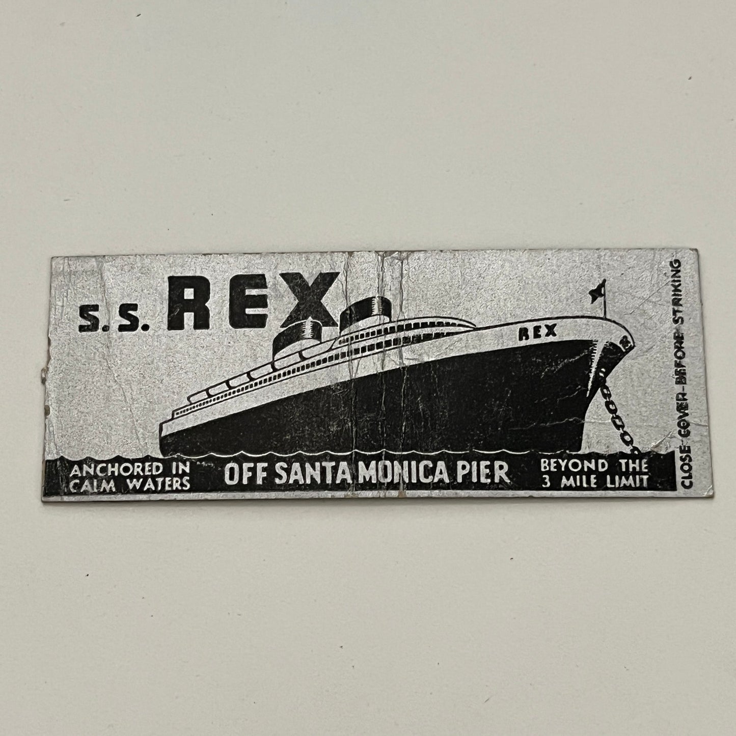 S.S. Rex Off Santa Monica Pier Vintage Matchbook TB6-MB2-14