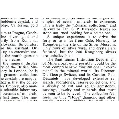 Cataloging Fine Minerals Mining Institute Leningrad USSR 1972 Photo AF8-M3