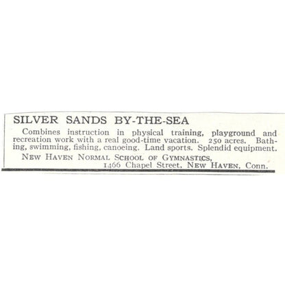 Silver Sands by the Sea New Haven c1918 Original Magazine Advertisement AE5-SA5