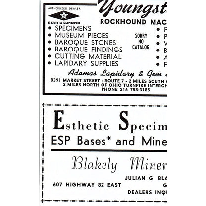 Trader South Lapidary Supply Dunwoody GA 1972 Ad AF8-M2