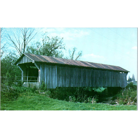 Ross County 2 Buckskin Creek South Salem OH Vintage Covered Bridge Postcard PC11