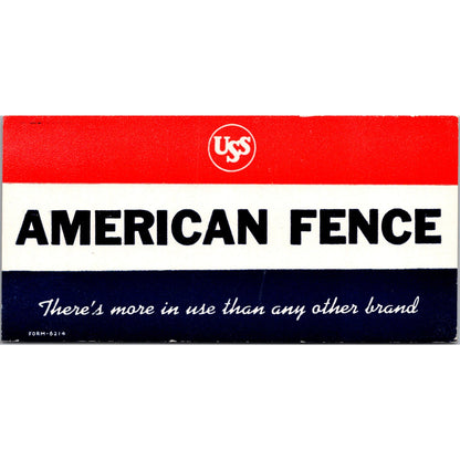 American Fence USS Antique Blotter Card AJ5-H3
