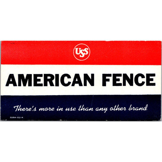 American Fence USS Antique Blotter Card AJ5-H3