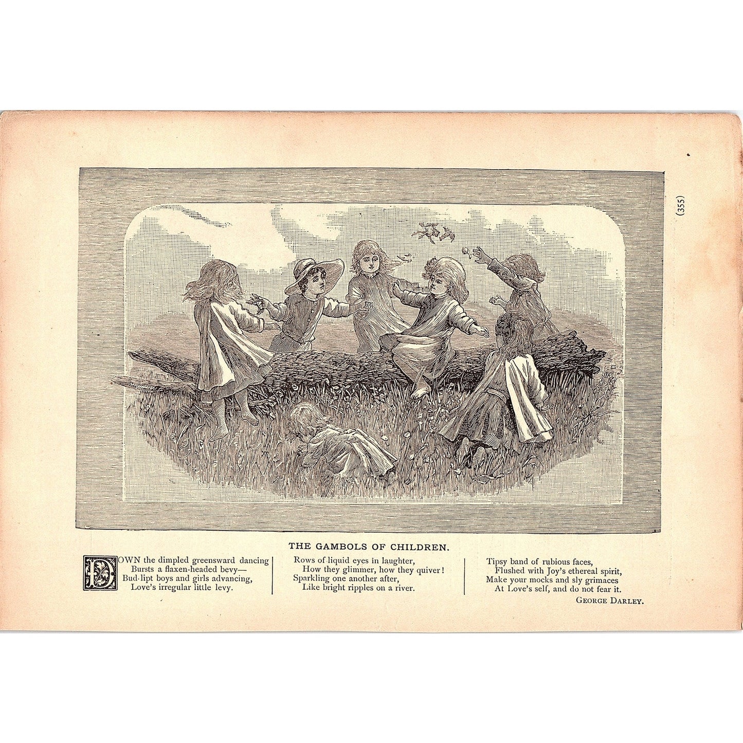 The Gambols of Children - George Darley,  Death of a Mad Dog 1884 Poem TA5-CJ-5