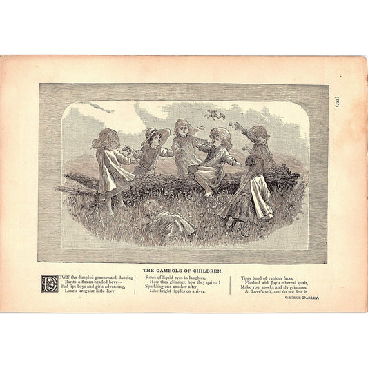 The Gambols of Children - George Darley,  Death of a Mad Dog 1884 Poem TA5-CJ-5