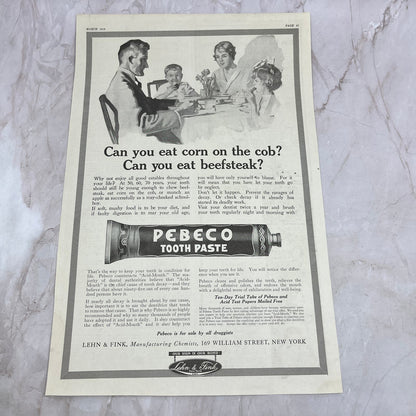 Pebco Toothpaste Lehn & Fink New York 1918 Magazine Ad FL6-10