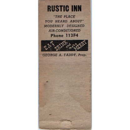 George's Rustic Inn Two Rivers WI Vintage Matchbook Cover SD4-Y2
