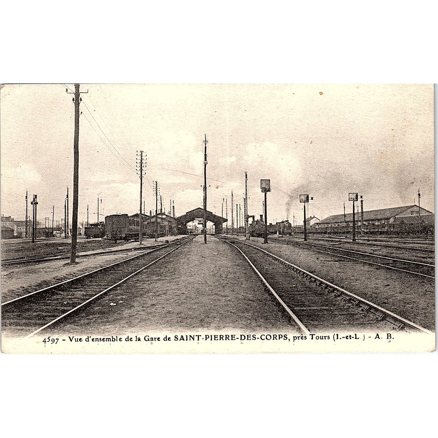 Vue D'Ensemble De La Gare De St Pierre Des Corps French Antique Postcard PE10