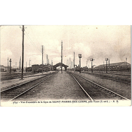 Vue D'Ensemble De La Gare De St Pierre Des Corps French Antique Postcard PE10