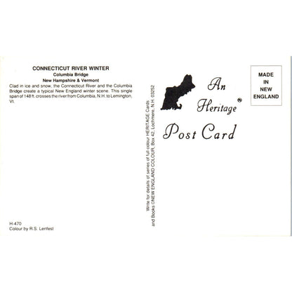 Columbia Bridge Connecticut River NH VT Covered Bridge Postcard PB12