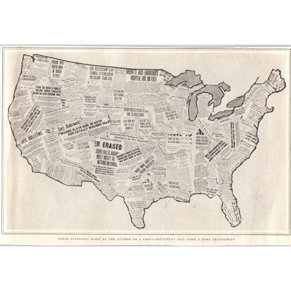 Clippings Made By Author on Cross-Continent Trip Print 1924 Magazine Ad FL6-11