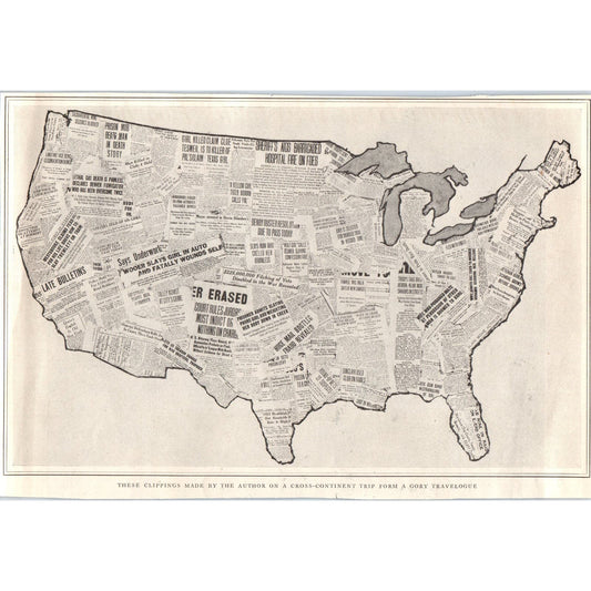 Clippings Made By Author on Cross-Continent Trip Print 1924 Magazine Ad FL6-11