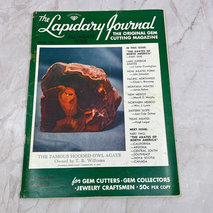 The Famous Hood Owl Agate T.B. Williams - Lapidary Journal Magazine Jun 1961 M25