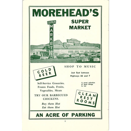 Morehead's Super Market Hwy 66 1957 Estes Park CO Ad AG4-1
