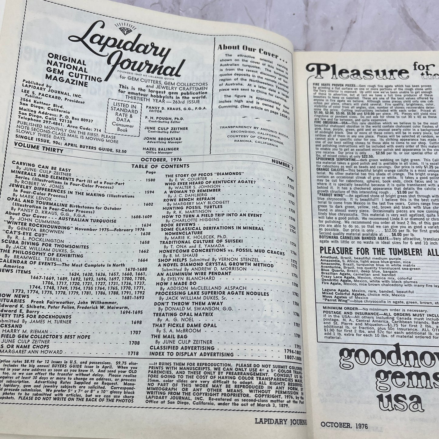 An Oriental Carving in Turquoise - Lapidary Journal Magazine - Oct 1976 M26