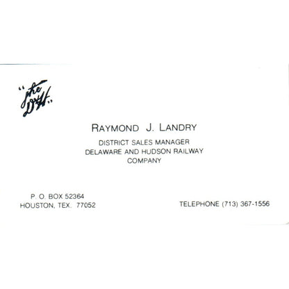 Raymond J. Landry Delaware & Hudson Railway Co Vintage Business Card SD4-B4