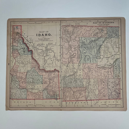 Map of Idaho, Wyoming, and Montana 1894 Map SV1-6