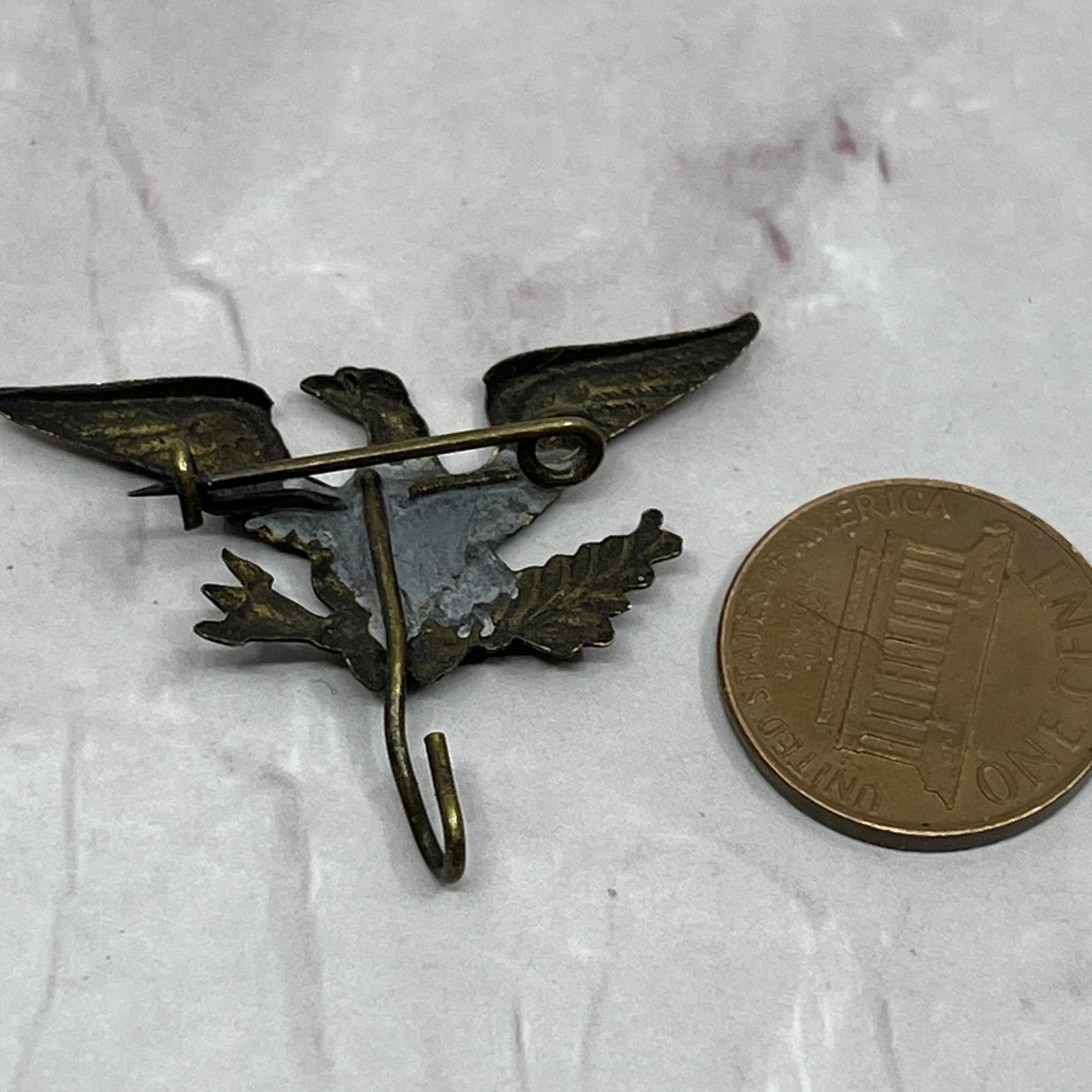 Spanish American War 1898 US Army Sweetheart Pin Button Eagle With Hook SE2