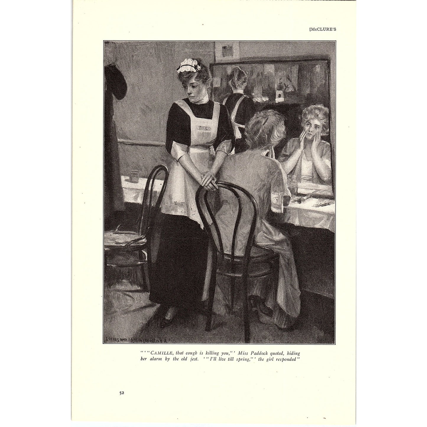 The Fur Sale Louise Closser Hale by Lucius W Hitchcock Vintage Art Print 6x9 V12