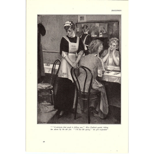 The Fur Sale Louise Closser Hale by Lucius W Hitchcock Vintage Art Print 6x9 V12