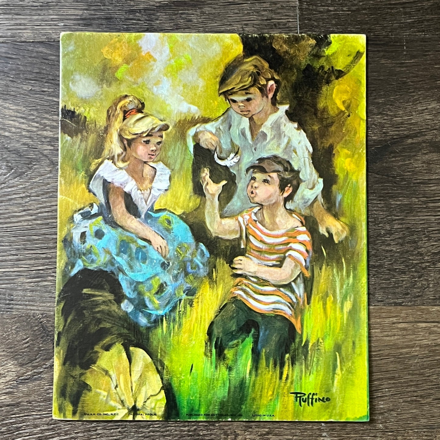 Retro Kitsch Pastoral Frolic Ruffino Children Playing Art Print 8x10 V4