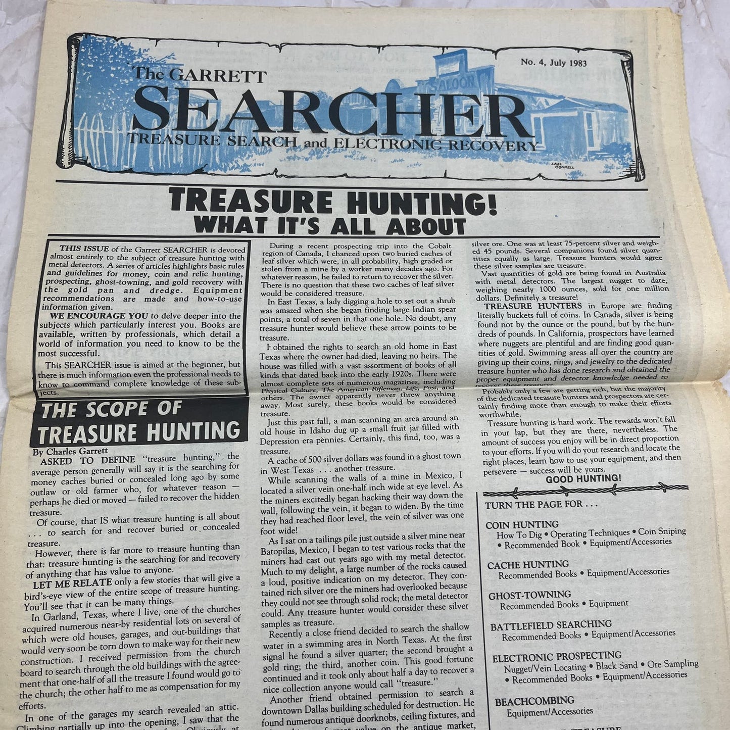 1983 July - The Garrett Searcher Newsletter Treasure Hunting Metal Detectors M20