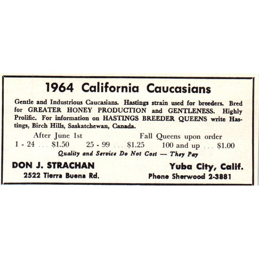 1964 California Caucasians Don J. Strachan Yuba City CA 1964 Magazine Ad AB6-LB