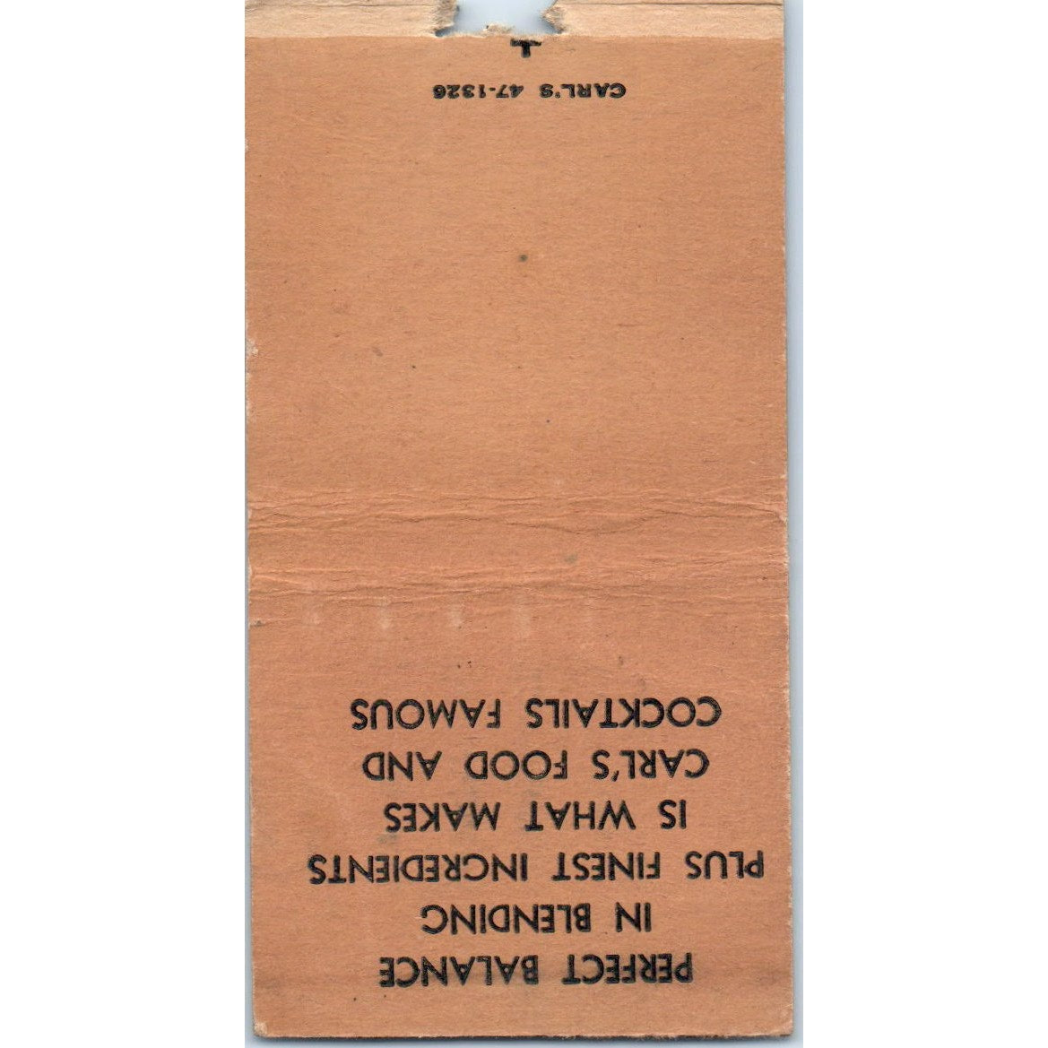 Carl's Rio Room Washington Ave St. Louis MO Vintage Matchbook Cover SF4-Y7