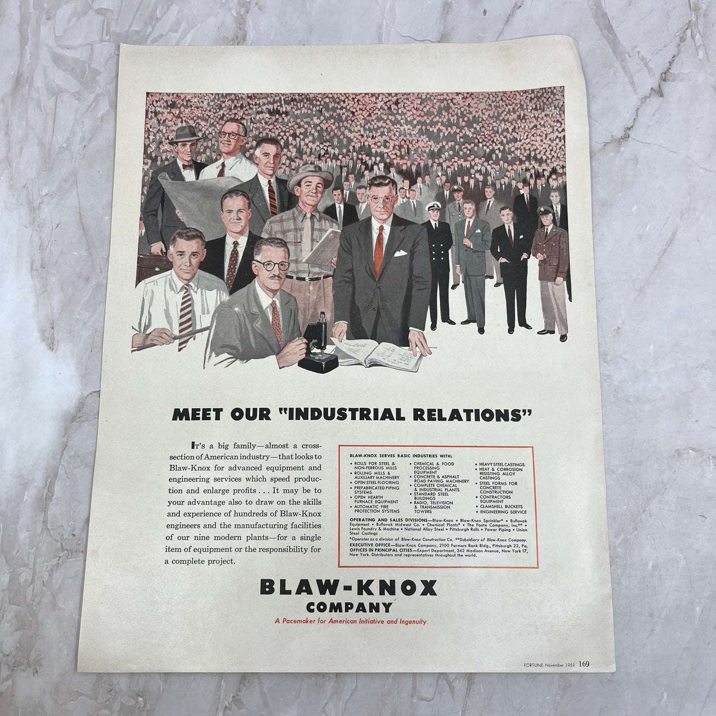 Blaw-Knox Company Industrial Relations 1951 Magazine Ad FL6-10