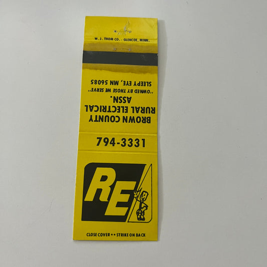 Brown County Rural Electric Sleepy Eye MN Reddy Kilowatt Matchbook Cover MB37-2