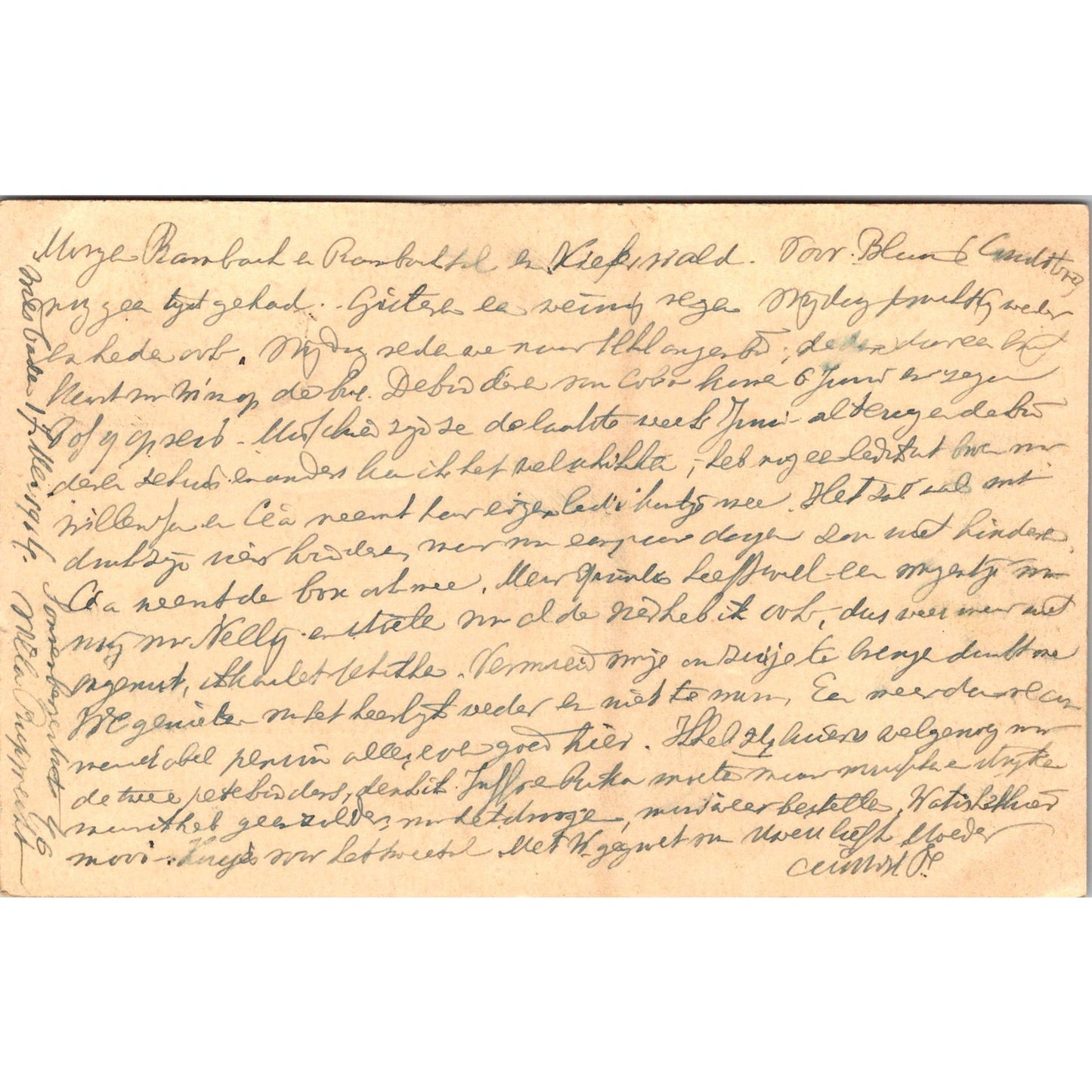 WWI Wiesbaden Almelo L.E. Barends 1917 German Reich Postcard TE2-GRP